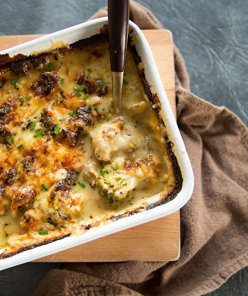 Creamy Garlic Parmesan Cauliflower Broccoli