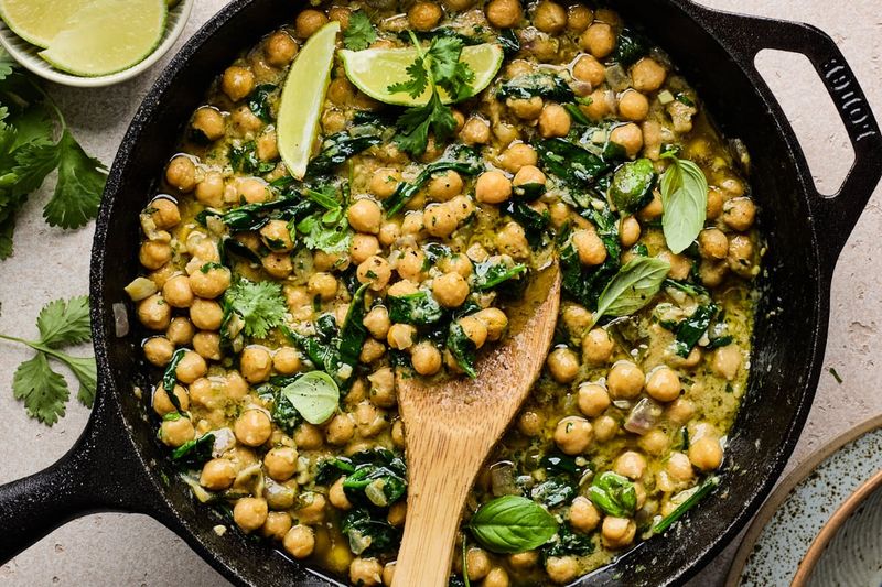 Coconut Curry with Chickpeas and Kale