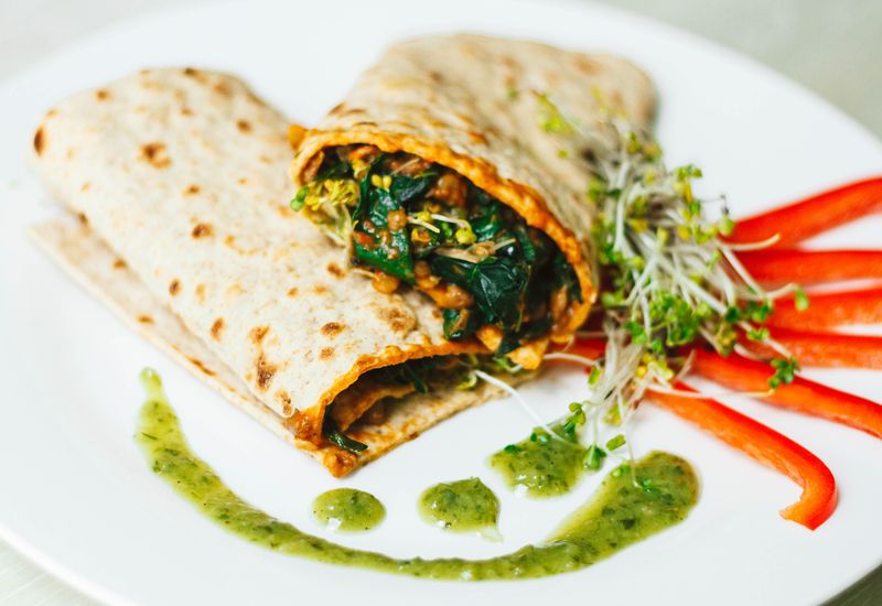 Lentil and Spinach Wrap