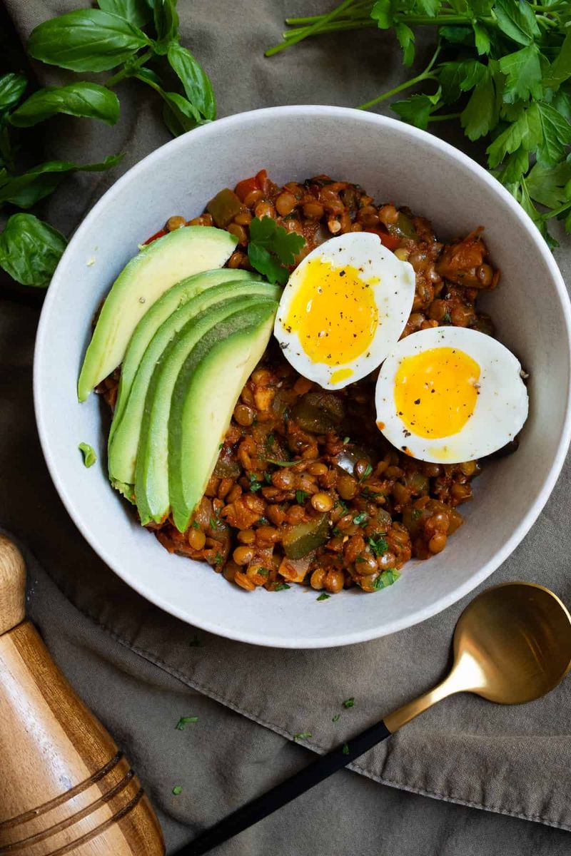 Lentil and Vegetable Breakfast Bowl