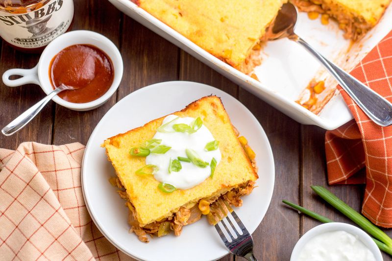 BBQ Chicken Cornbread Casserole