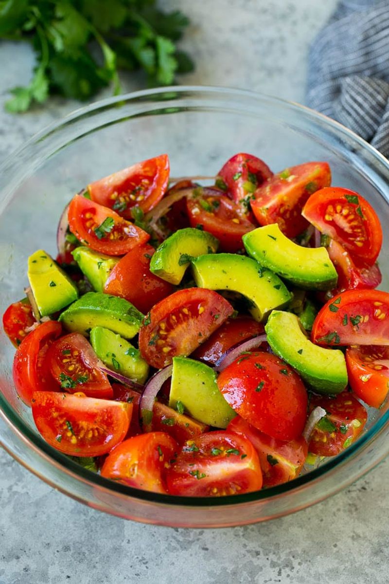 Avocado and Tomato Salad with Lime Dressing