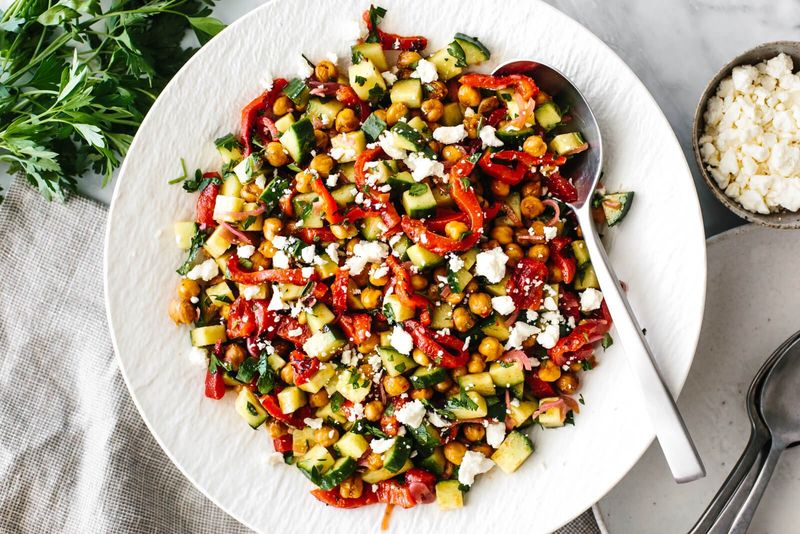 Chickpea and Roasted Red Pepper Salad