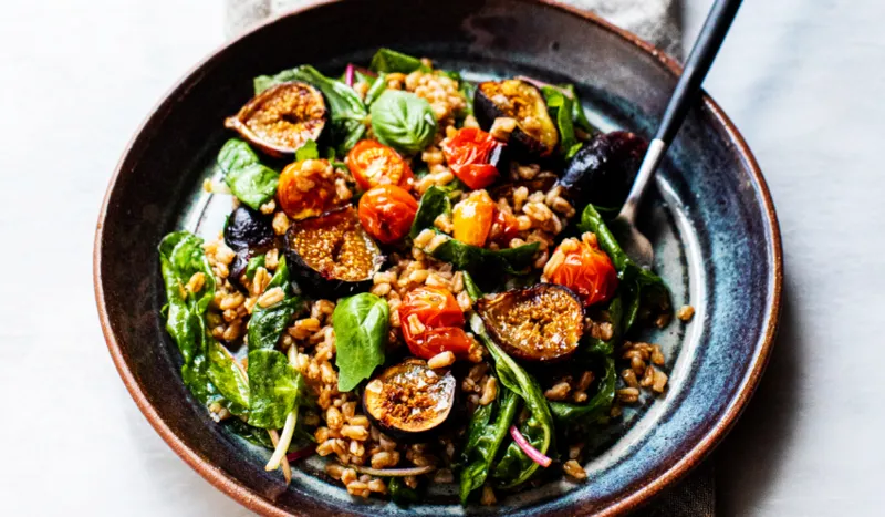 Warm Farro and Mushroom Salad