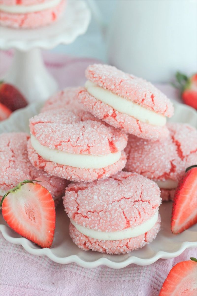 Soft Strawberry Cream Cookies