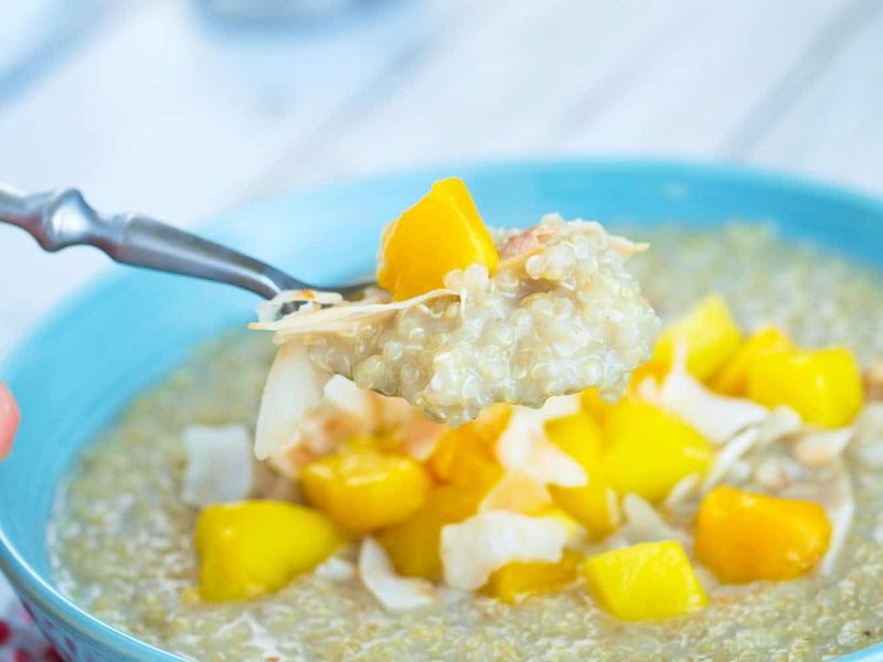 Mango Coconut Quinoa Breakfast Bowl