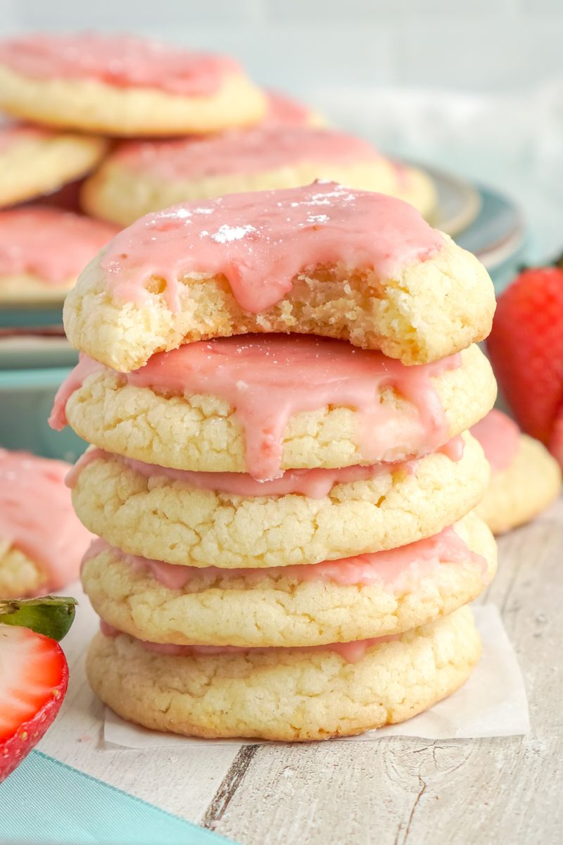 Glazed Strawberry Sugar Cookies