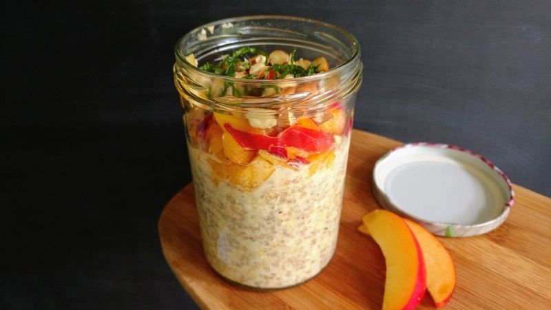 Peach Cobbler Overnight Oats