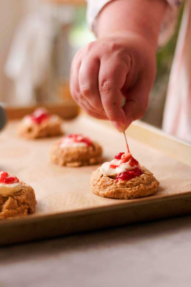 Strawberry and Cream Cheese Swirl Cookies