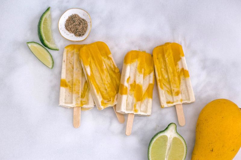 Mango Lassi Popsicles