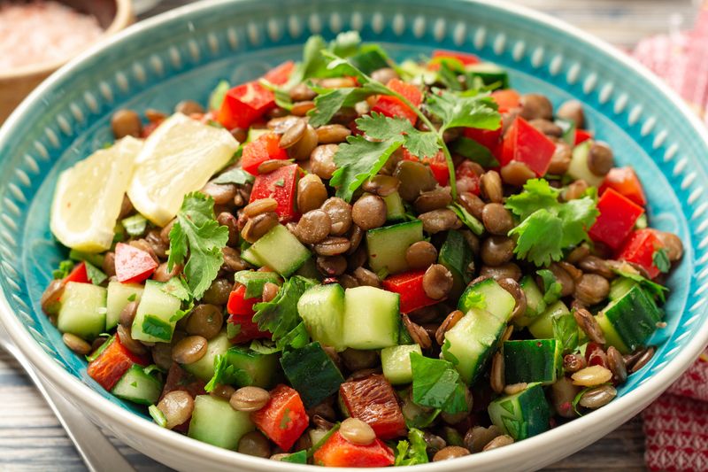 Roasted Bell Pepper and Lentil Salad