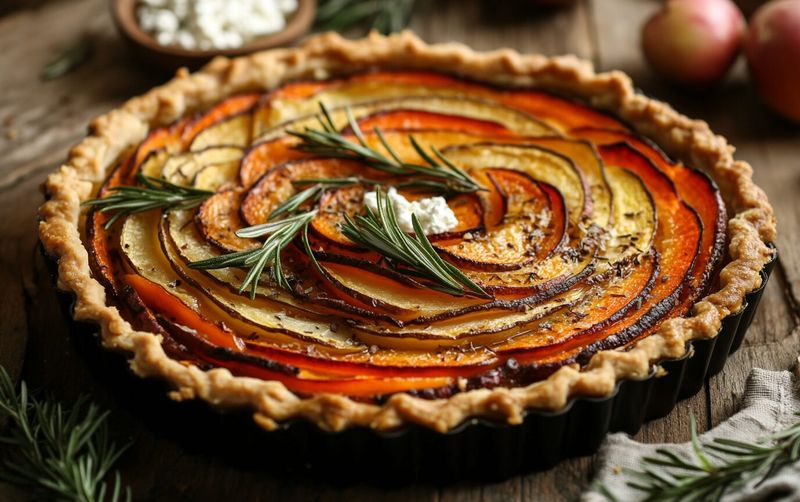 Roasted Vegetable and Feta Tart