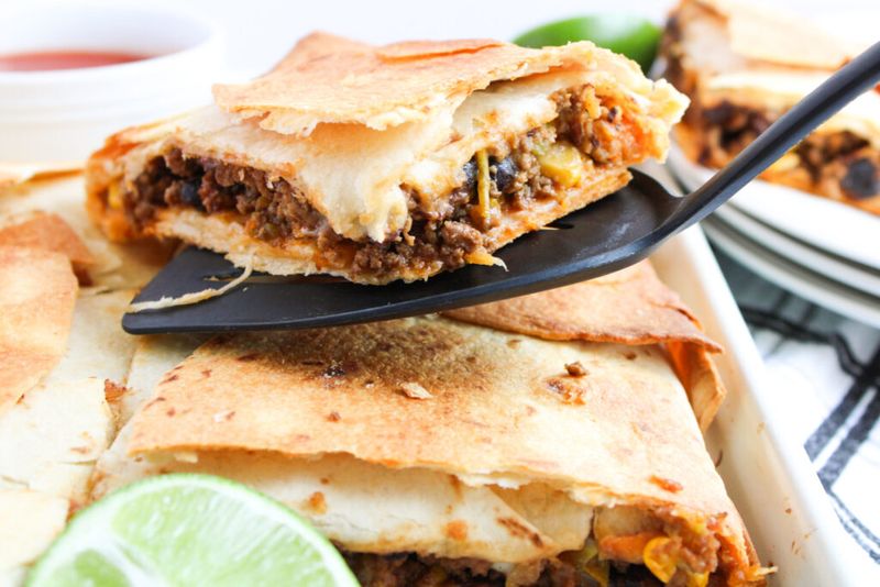 Beef and Cheese Quesadilla Bake
