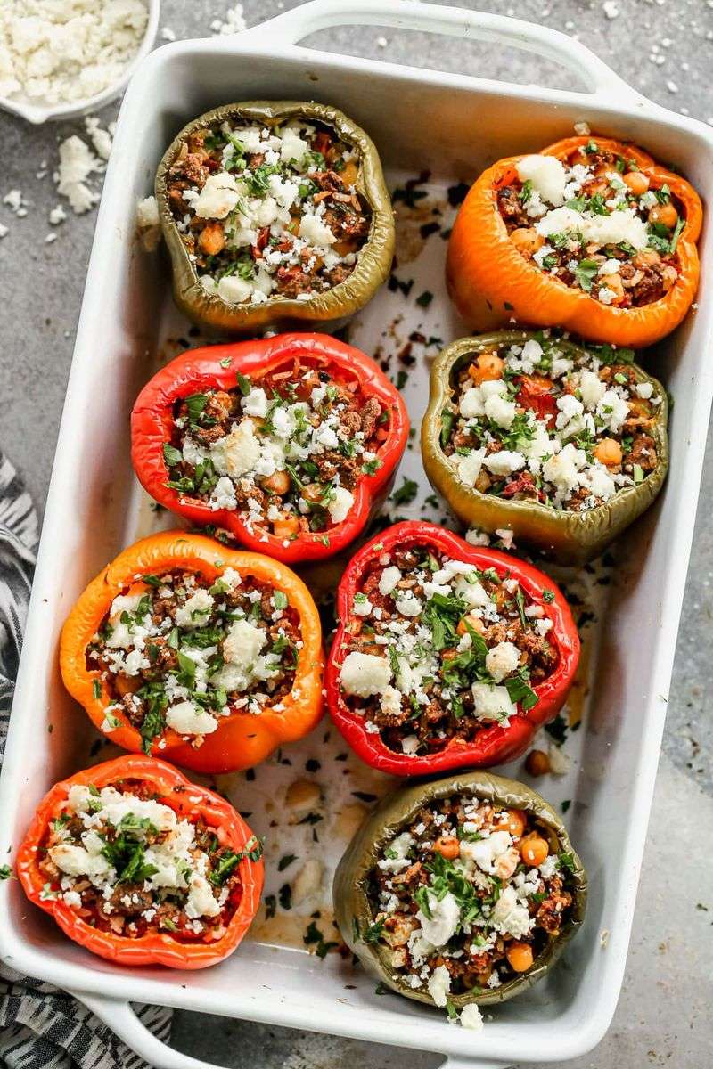 Spinach and Feta Stuffed Peppers