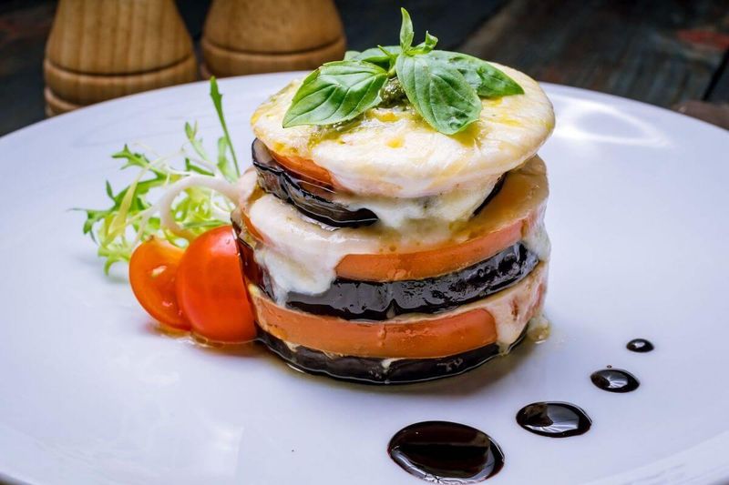 Grilled Eggplant and Tomato Stack