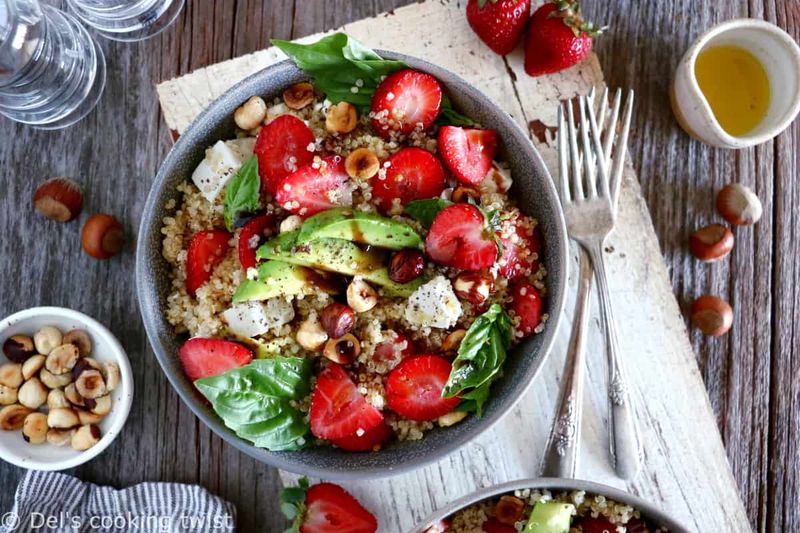 Strawberry and Basil Quinoa Salad