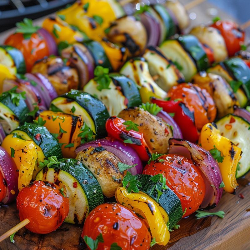 Vegetable Skewers with Balsamic Glaze