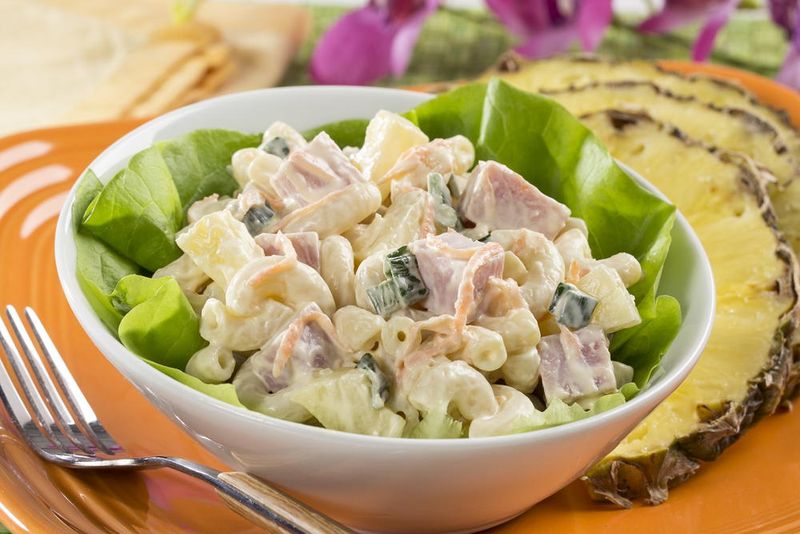 Tropical Pineapple and Ham Pasta Salad