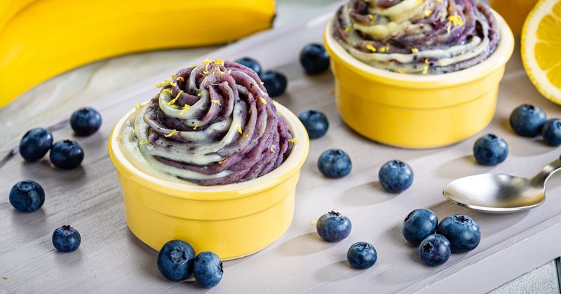 Limoncello Gelato with Blueberry Swirl