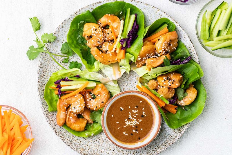 Shrimp and Avocado Lettuce Wraps