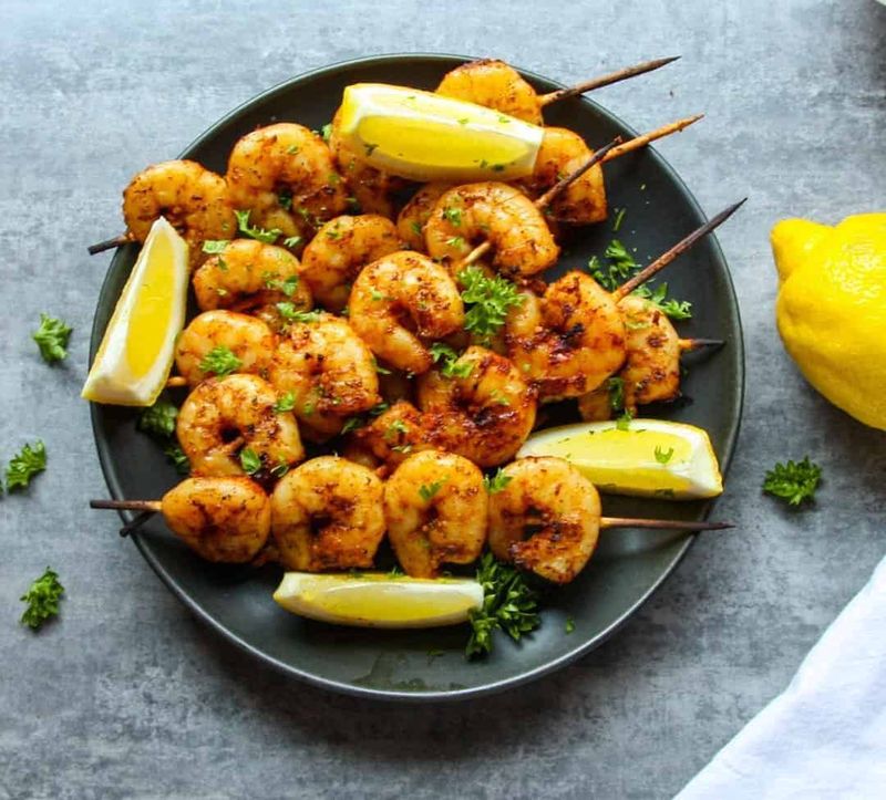 Lemon Garlic Shrimp Skewers
