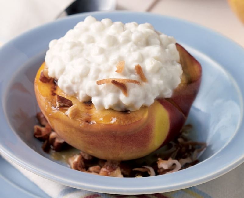 Peach and Cottage Cheese Plate