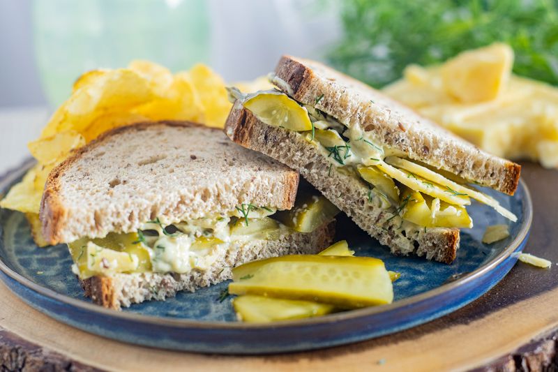 Cheese and Pickle Sandwich