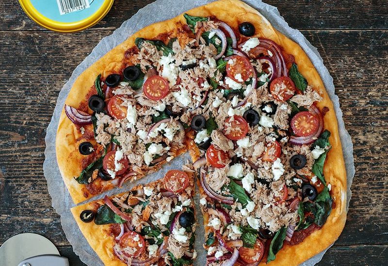 Mediterranean Tuna Pizza