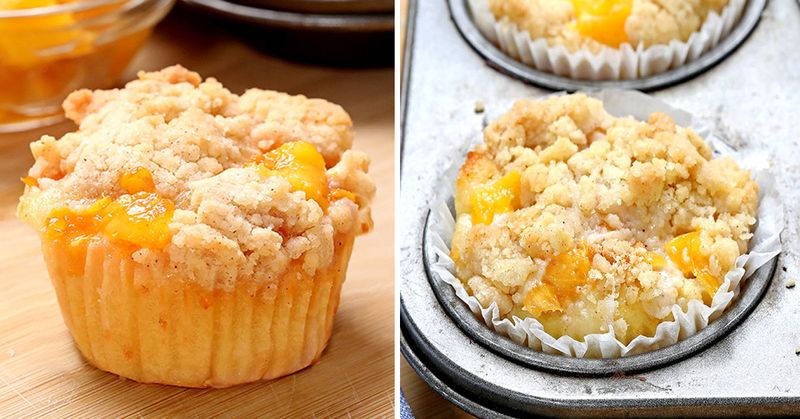 Peach Cobbler Muffin Bites