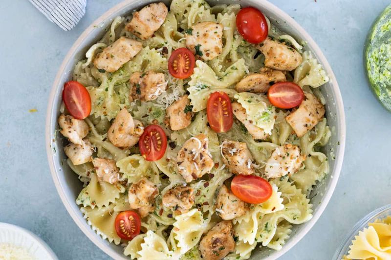 Pesto Pasta with Grilled Chicken
