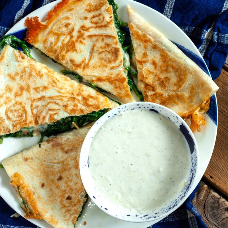 Spinach and Feta Quesadilla
