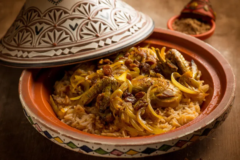 Moroccan Chicken Tagine with Rice