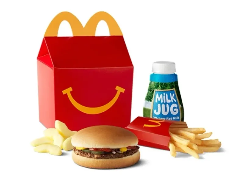 Hamburger Happy Meal with Milk