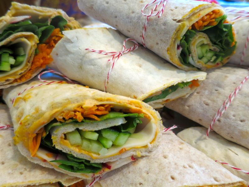 Roasted Red Pepper Hummus Wrap