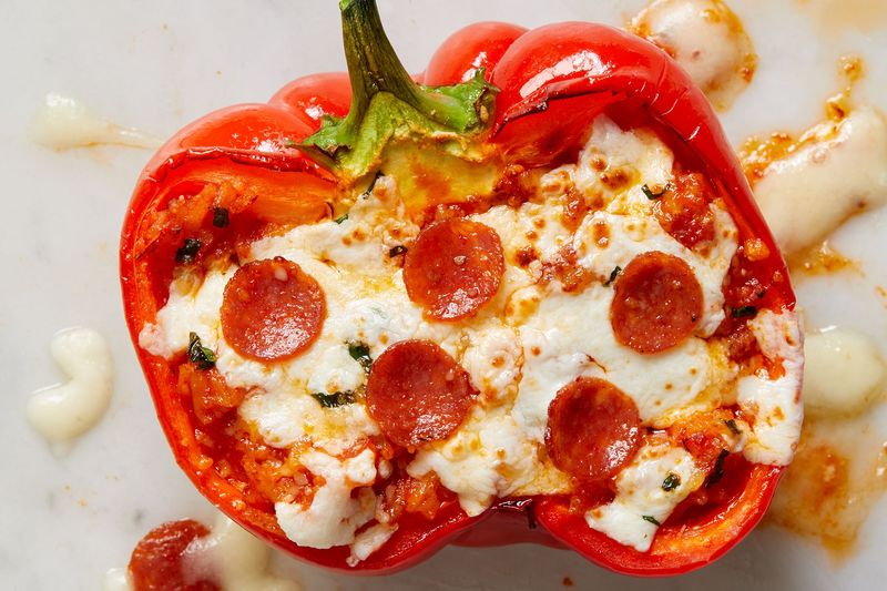 Pepperoni Pizza Stuffed Peppers