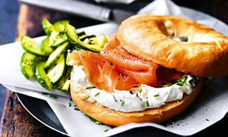 Washington: Salmon and Cream Cheese Bagel