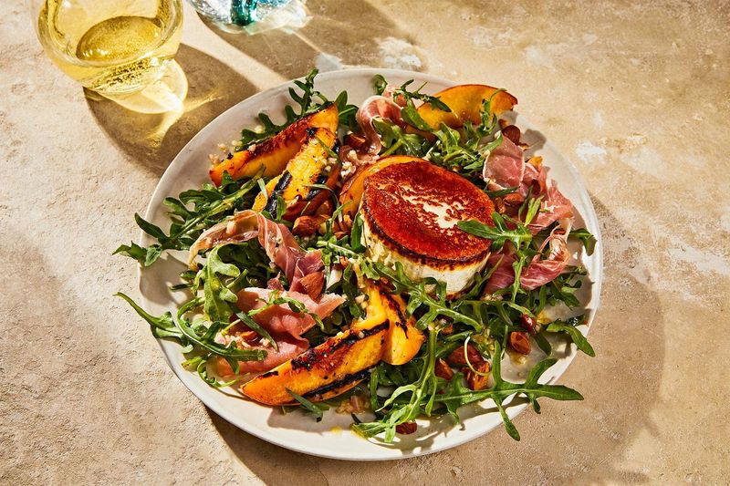 Grilled Peach Arugula Mix