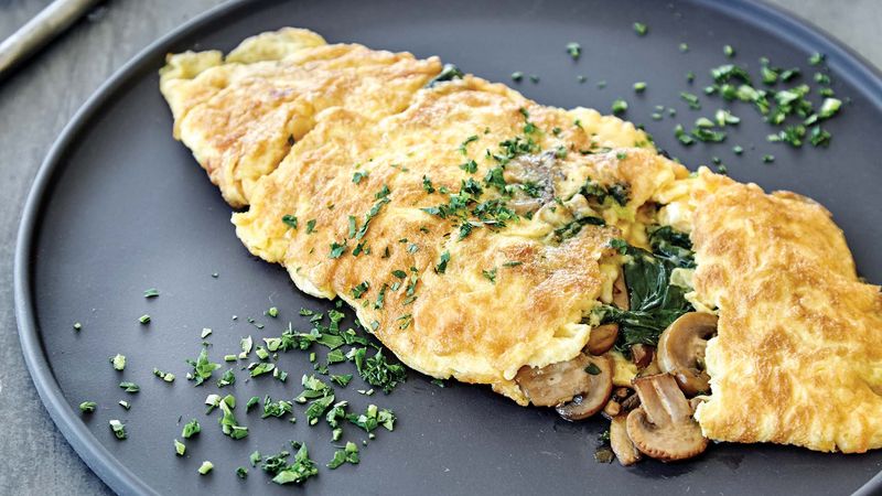 Winner: Mushroom and Spinach Omelette