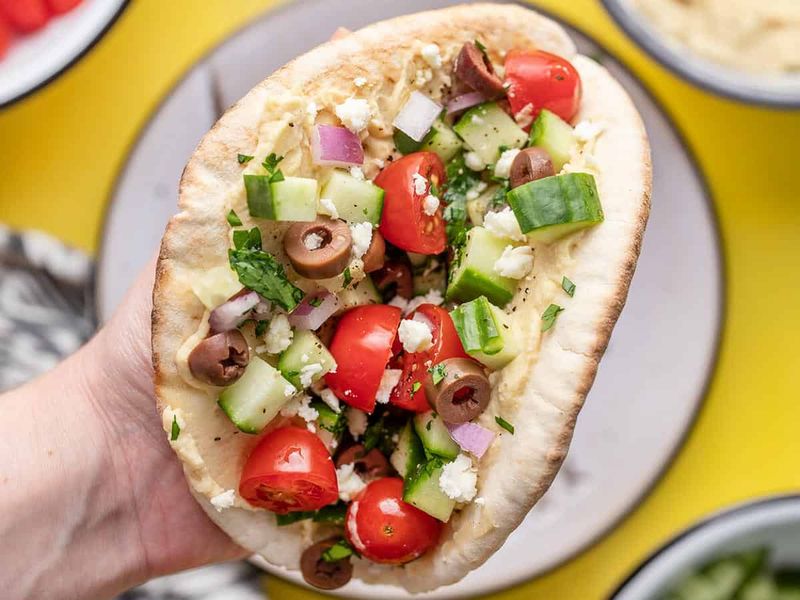 Spicy Hummus Veggie Pita