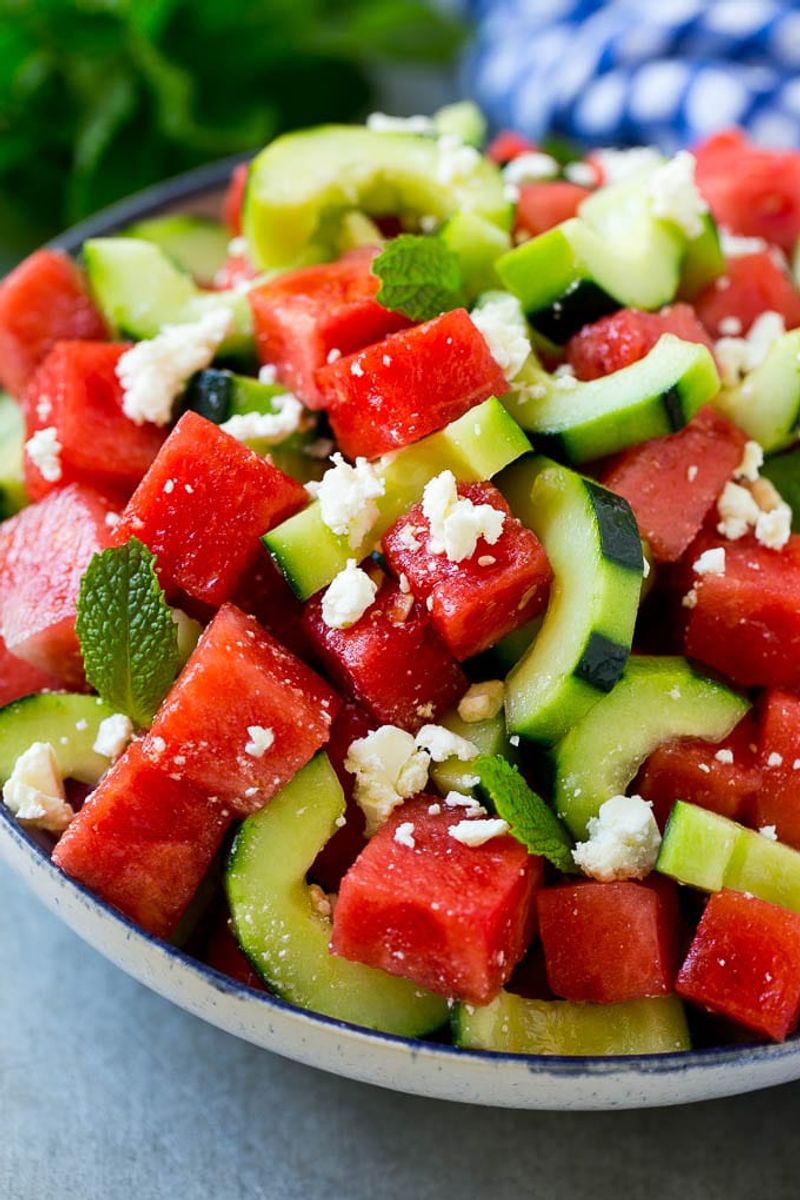Cucumber and Watermelon Feta Salad