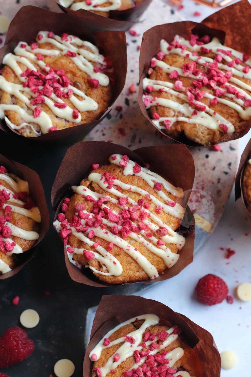 Raspberry and White Chocolate Muffins