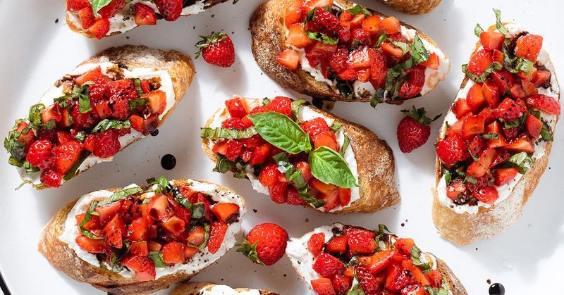 Strawberry Basil Bruschetta