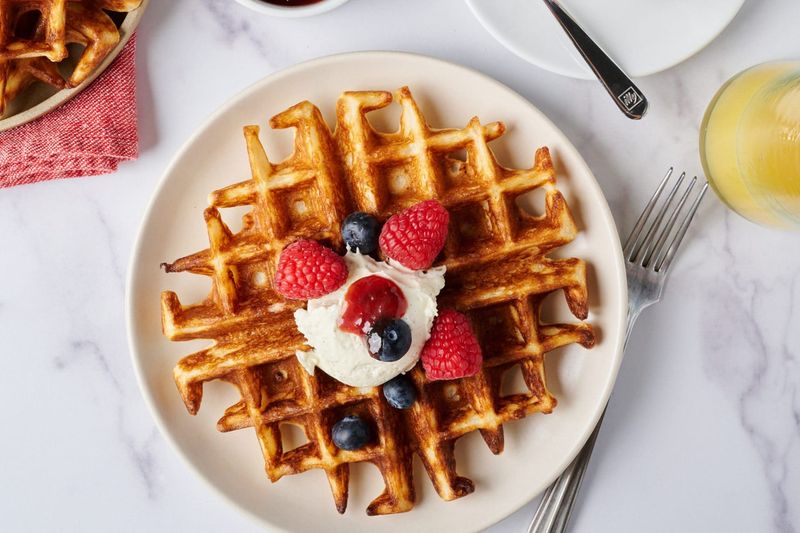 Sourdough Waffles with Berry Compote