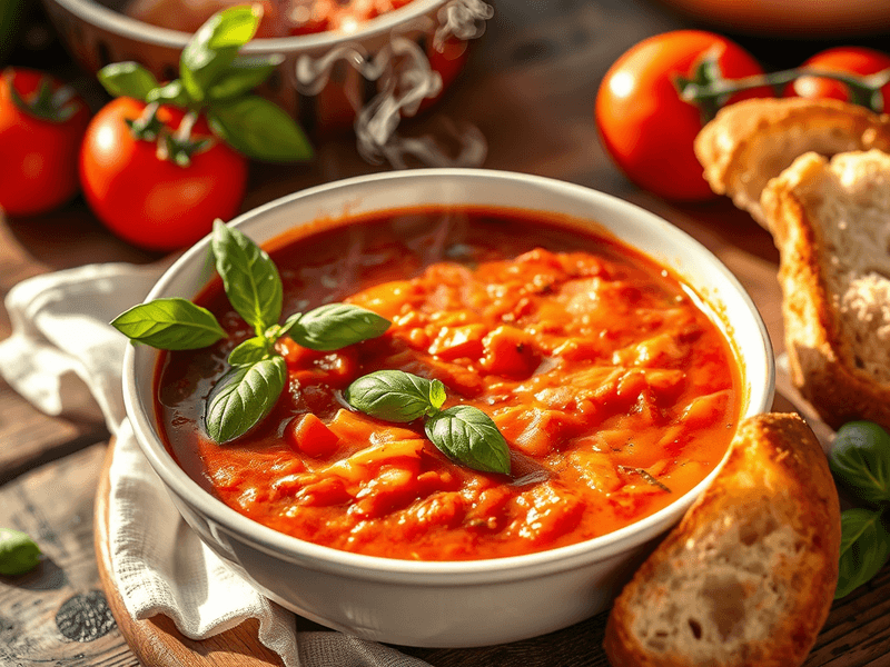 Zuppa di Pomodoro e Basilico