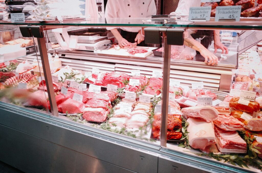raw meat on stainless steel tray