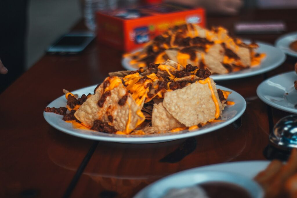 two foods on ceramic plates