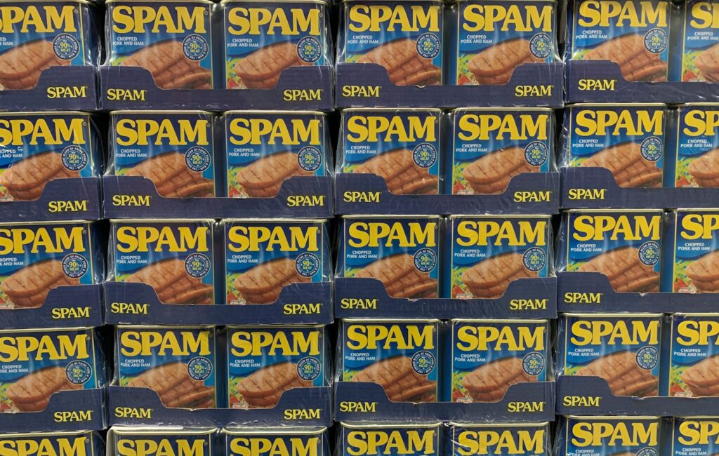 blue and brown cardboard boxes