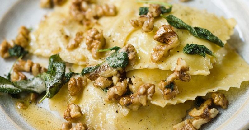 Spinach and Ricotta Ravioli with Sage Butter