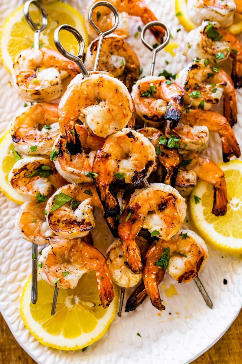 Grilled Lemon Garlic Shrimp Skewers