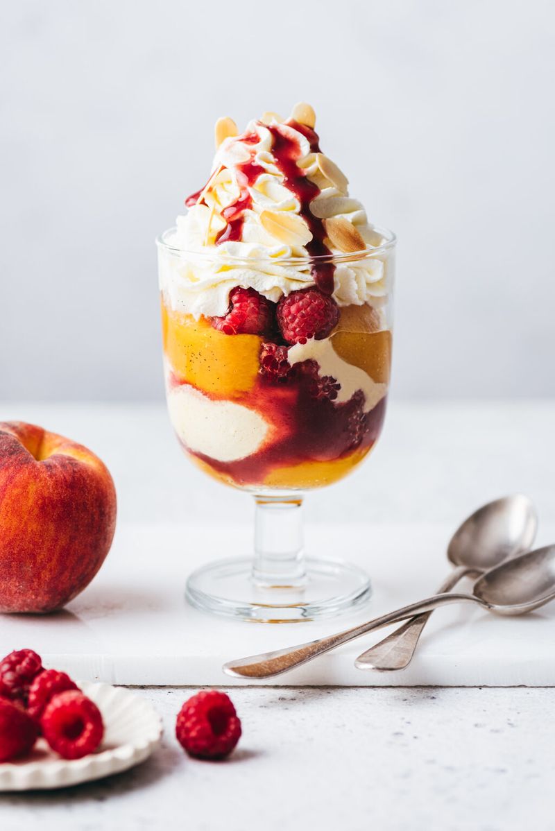 Peach Melba Parfait